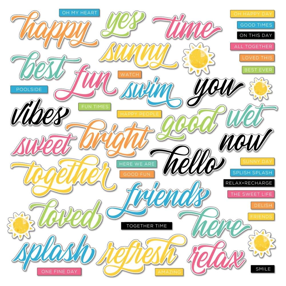 *PRE-ORDER* 49 & MARKET VINTAGE ARTISTRY SUNBURST CHIPBOARD WORDS