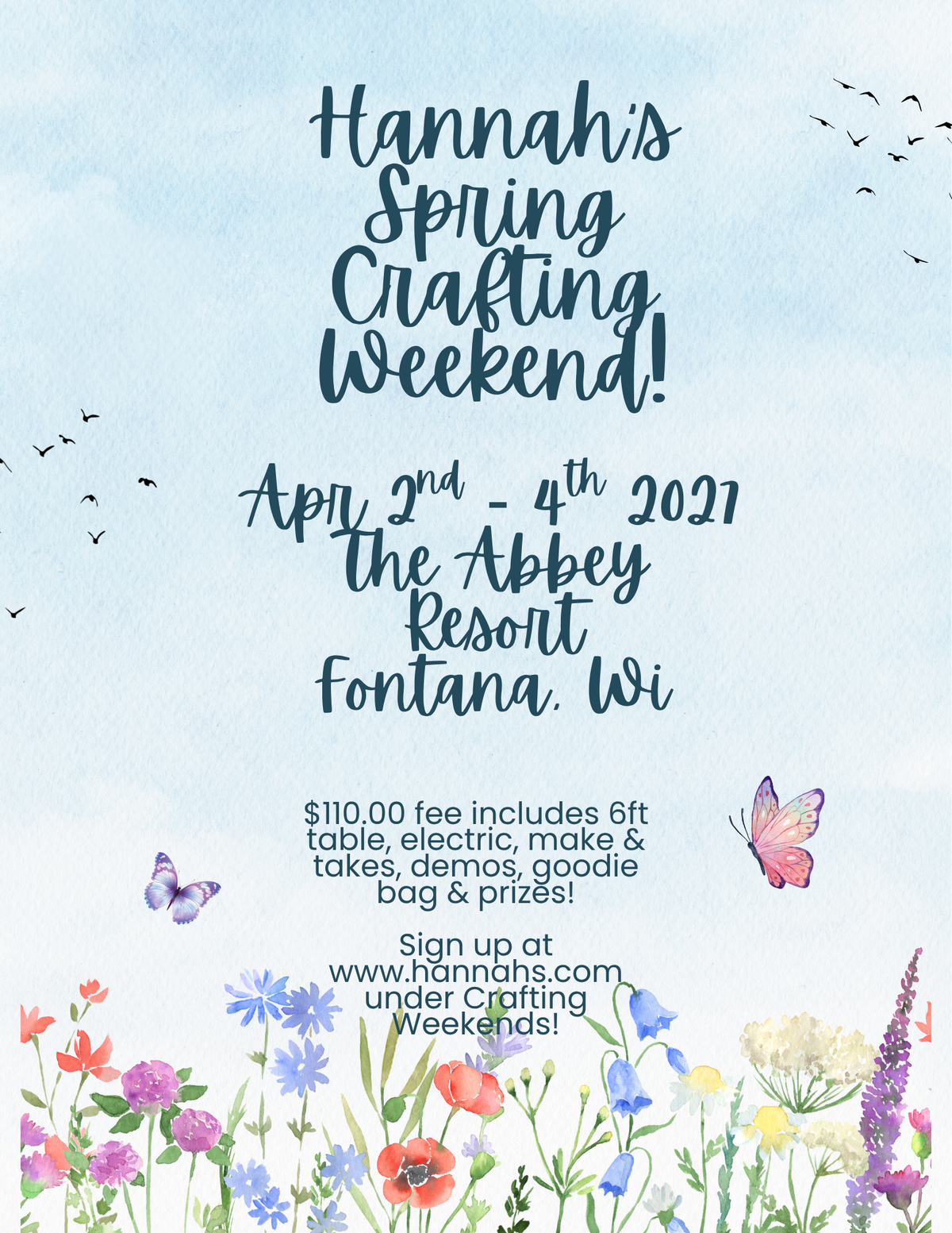 Spring Crafting Weekend BALANCE DUE