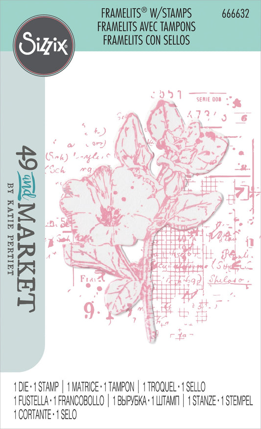 Sizzix Floral Mix Cluster Stamp and Die Set by 49 and Market