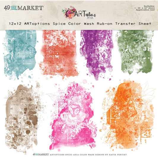 ARToptions Spice 12x12 color wash rub on transfer sheet