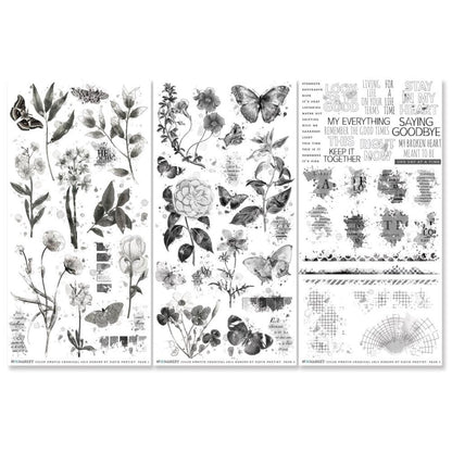 49 & Market Color Swatch Charcoal 6 X 12 Rub-On Transfer Set